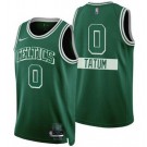 Men's Boston Celtics #0 Jayson Tatum Green City Diamond 75th Icon Hot Press Jersey