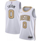 Men's Boston Celtics #0 Jayson Tatum White 2025 City Heat Press Jersey