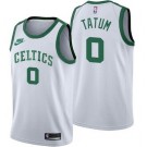 Men's Boston Celtics #0 Jayson Tatum White 75th Anniversary Icon Hot Press Jersey