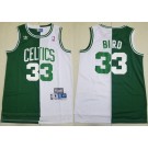 Men's Boston Celtics #33 Larry Bird Green White Split Hollywood Classic Swingman Jersey
