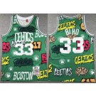 Men's Boston Celtics #33 Larry Bird Patrick Ewing Green Doodle Fashion Swingman Jersey