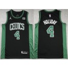 Men's Boston Celtics #4 Jrue Holiday Black Statement Icon Sponsor Swingman Jersey