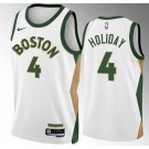 Men's Boston Celtics #4 Jrue Holiday White 2023 City Icon Heat Press Jersey
