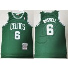 Men's Boston Celtics #6 Bill Russell Green 1962 Throwback Swingman Jersey