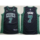 Men's Boston Celtics #7 Jaylen Brown Black Statement Icon Sponsor Swingman Jersey