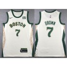 Men's Boston Celtics #7 Jaylen Brown Cream 2023 City Icon Sponsor Swingman Jersey