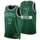 Men's Boston Celtics #7 Jaylen Brown Green City Diamond 75th Icon Hot Press Jersey