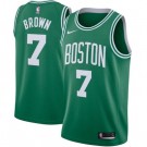 Men's Boston Celtics #7 Jaylen Brown Green Icon Hot Press Jersey