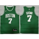 Men's Boston Celtics #7 Jaylen Brown Green Icon Swingman Jersey