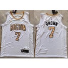 Men's Boston Celtics #7 Jaylen Brown White 2025 City Swingman Jersey