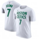 Men's Boston Celtics #7 Jaylen Brown White City Printed T Shirt 211030