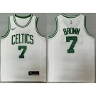 Men's Boston Celtics #7 Jaylen Brown White Icon Swingman Jersey