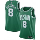 Men's Boston Celtics #8 Kristaps Porzingis Green Icon Heat Press Jersey
