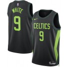 Men's Boston Celtics #9 Derrick White Black 2024 City Heat Press Jersey