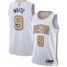 Men's Boston Celtics #9 Derrick White White 2025 City Heat Press Jersey