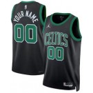 Men's Boston Celtics Cusotm Black Statement Heat Press Jersey