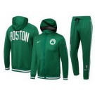 Men's Boston Celtics Green 75th Performance Showtime Full Zip Hoodie Jacket Pants Sets