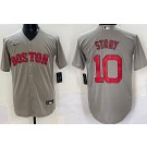Men's Boston Red Sox #10 Trevor Story Gray Cool Base Jersey