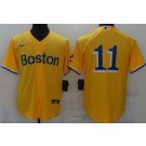 Men's Boston Red Sox #11 Rafael Devers Yellow 2021 City Cool Base Jersey