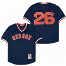 Men's Boston Red Sox #26 Wade Boggs Navy Mesh Throwback Jersey