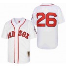 Men's Boston Red Sox #26 Wade Boggs White Throwback Jersey