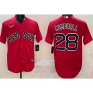 Men's Boston Red Sox #28 Kristian Campbell Red Cool Base Jersey