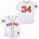 Men's Boston Red Sox #34 David Ortiz White 2004 World Series Champions Throwback Jersey