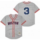Men's Boston Red Sox #3 Jimmie Foxx Gray 1936 Throwback Jersey