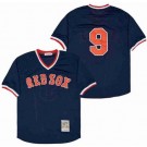 Men's Boston Red Sox #9 Ted Williams Navy Mesh Throwback Jersey