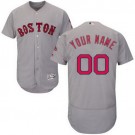 Men's Boston Red Sox Customized Gray FlexBase Jersey