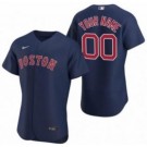 Men's Boston Red Sox Customized Navy Alternate Authentic Jersey