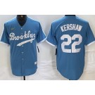 Men's Brooklyn Dodgers #22 Clayton Kershaw Light Blue Cooperstown Collection Cool Base Jersey