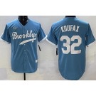 Men's Brooklyn Dodgers #32 Sandy Koufax Light Blue Cooperstown Collection Jersey