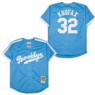 Men's Brooklyn Dodgers #32 Sandy Koufax Light Blue Throwback Jersey