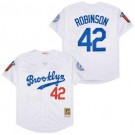 Men's Brooklyn Dodgers #42 Jackie Robinson White Commemoration Throwback Jersey