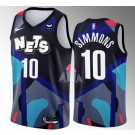 Men's Brooklyn Nets #10 Ben Simmons Navy 2023 City Icon Heat Press Jersey