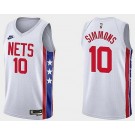 Men's Brooklyn Nets #10 Ben Simmons White Classic Icon Hot Press Jersey