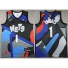 Men's Brooklyn Nets #1 Mikal Bridges Black 2023 City Icon Sponsor Swingman Jersey