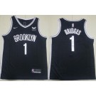 Men's Brooklyn Nets #1 Mikal Bridges Black Icon Sponsor Swingman Jersey