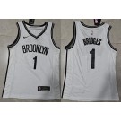Men's Brooklyn Nets #1 Mikal Bridges White Icon Swingman Jersey
