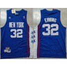 Men's Brooklyn Nets #32 Julius Erving Blue Throwback Swingman Jersey