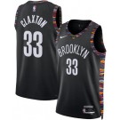 Men's Brooklyn Nets #33 Nicolas Claxton Black 2025 City Heat Press Jersey