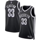 Men's Brooklyn Nets #33 Nicolas Claxton Black Heat Press Jersey