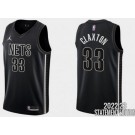 Men's Brooklyn Nets #33 Nicolas Claxton Black Statement Icon Hot Press Jersey
