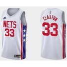 Men's Brooklyn Nets #33 Nicolas Claxton White Classic Icon Hot Press Jersey
