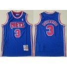 Men's Brooklyn Nets #3 Drazen Petrovic Blue 1992 Throwback Swingman Jersey