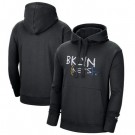 Men's Brooklyn Nets Black 2021 City Edition Essential Logo Fleece Pullover Hoodie
