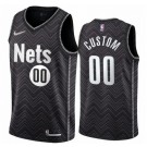 Men's Brooklyn Nets Custom Black Earned Icon Hot Press Jersey