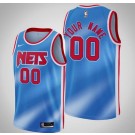 Men's Brooklyn Nets Custom Blue Classic 2021 Icon Hot Press Jersey