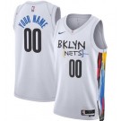 Men's Brooklyn Nets Custom Kevin Durant Kyrie Irving White 2022 City Icon Heat Press Jersey